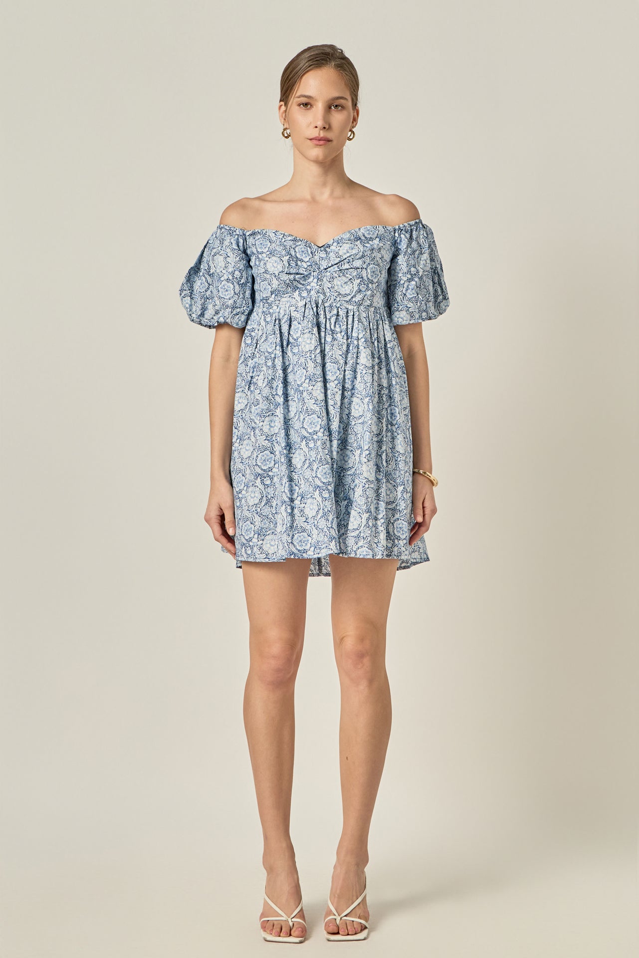 Floral Off the Shoulder Mini Dress  English Factory