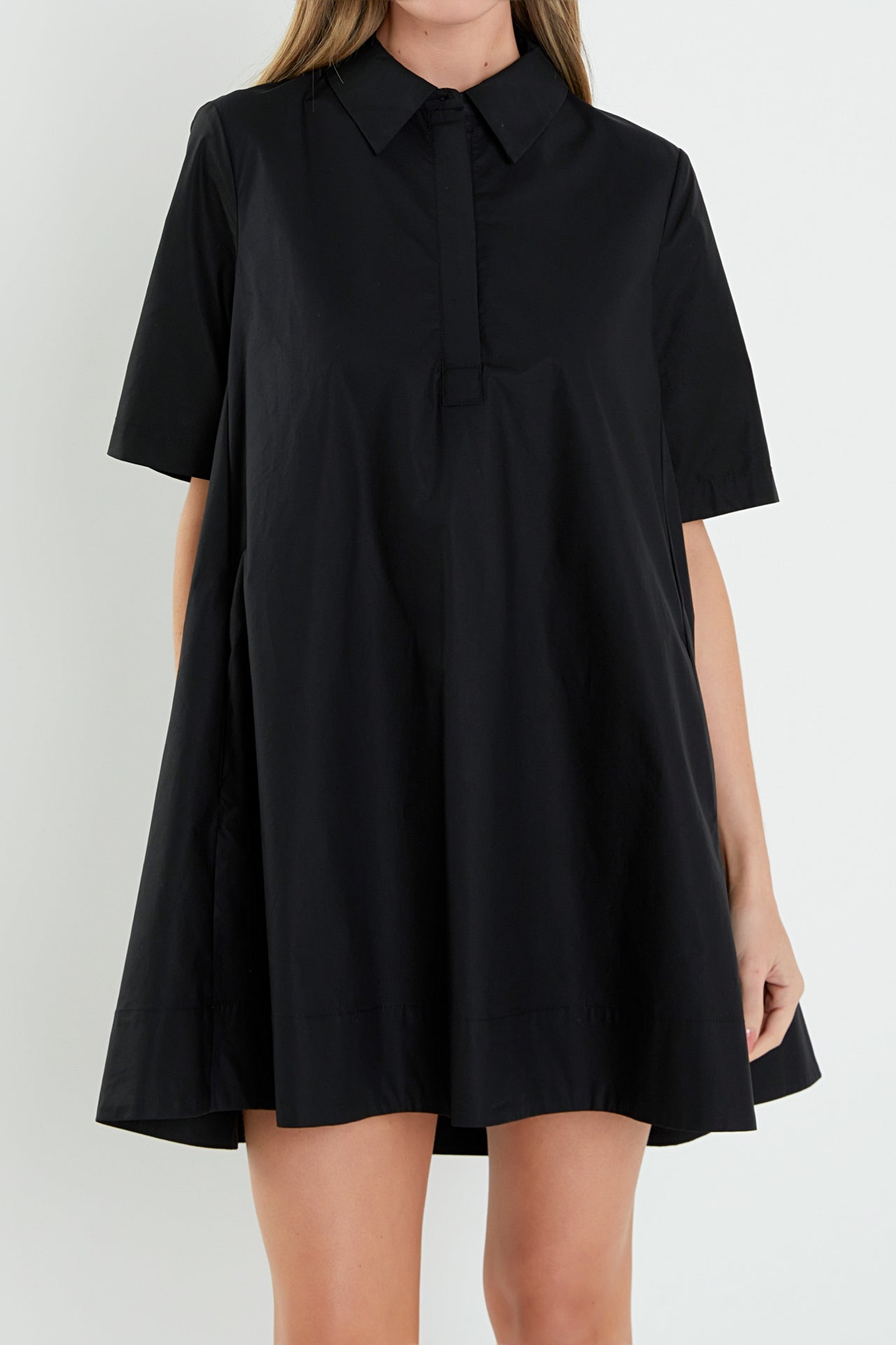 A-line Short Sleeve Shirt Dress
