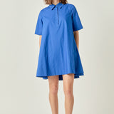 A-line Short Sleeve Shirt Dress