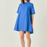 A-line Short Sleeve Shirt Dress