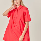 A-line Short Sleeve Shirt Dress