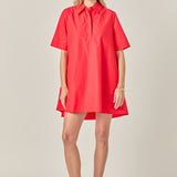 A-line Short Sleeve Shirt Dress