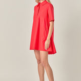 A-line Short Sleeve Shirt Dress