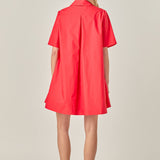 A-line Short Sleeve Shirt Dress