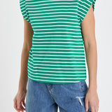Stripe Rib Cotton T-shirt
