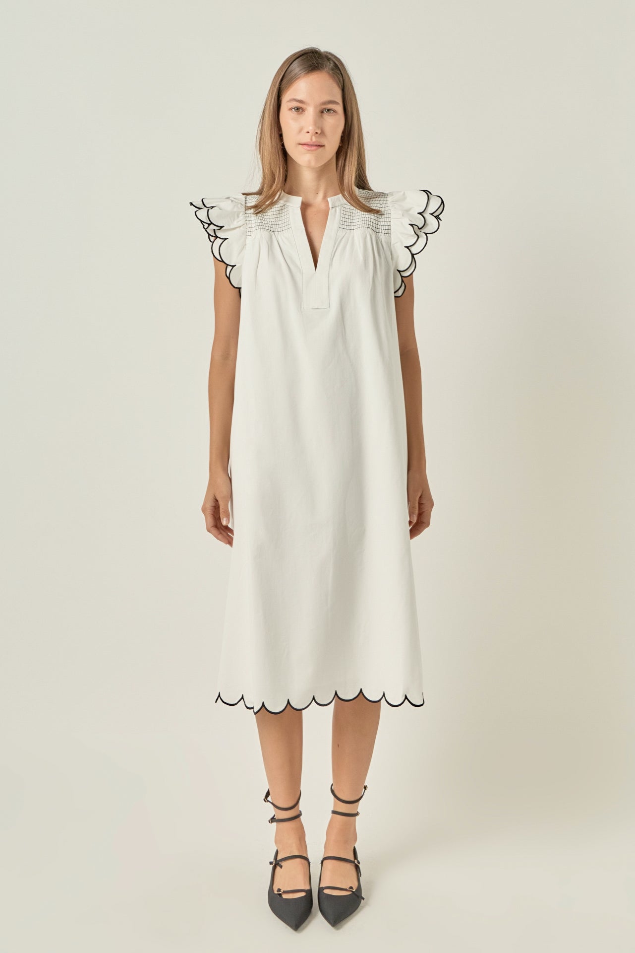 Scallop Midi Dress – English Factory