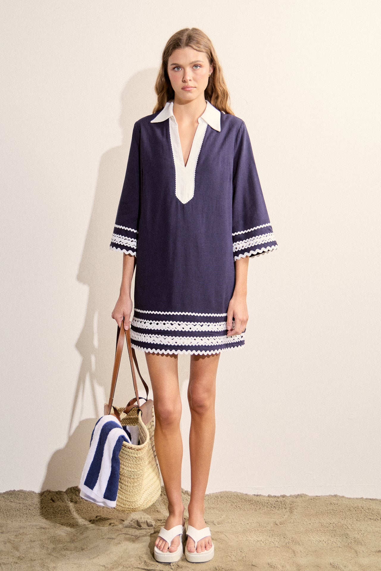 English Factory Women's Color Block Shirt Mini Dress