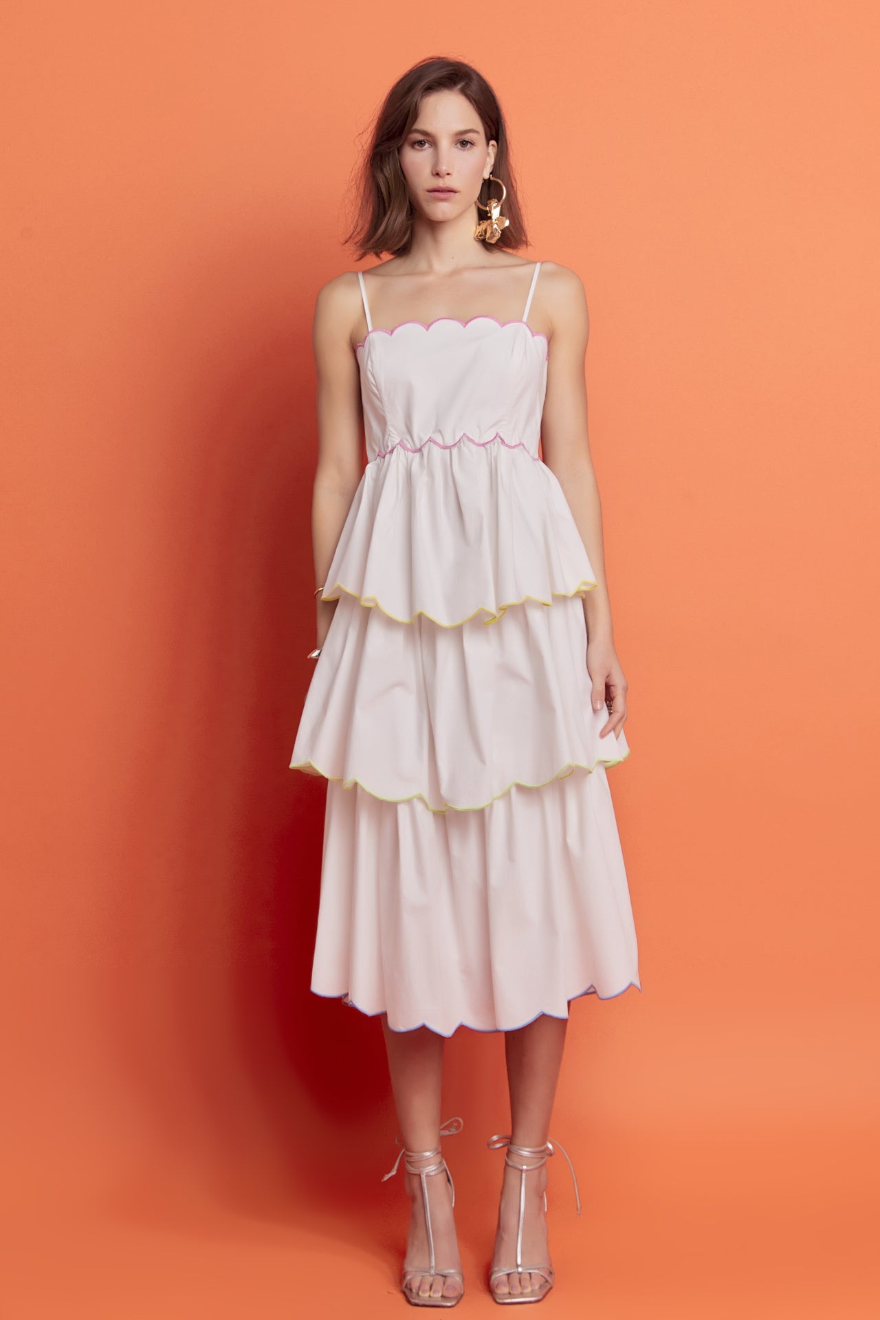 Scallop Sleeveless Tiered Dress – English Factory