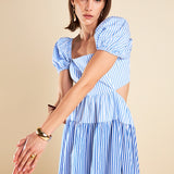 Stripe Color Block Midi Dress
