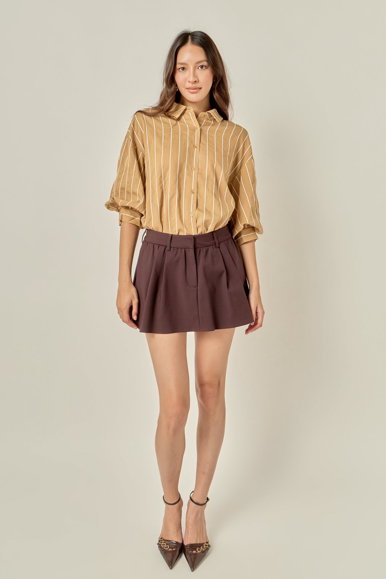 Stripe Balloon Sleeve Shirt – English Factory