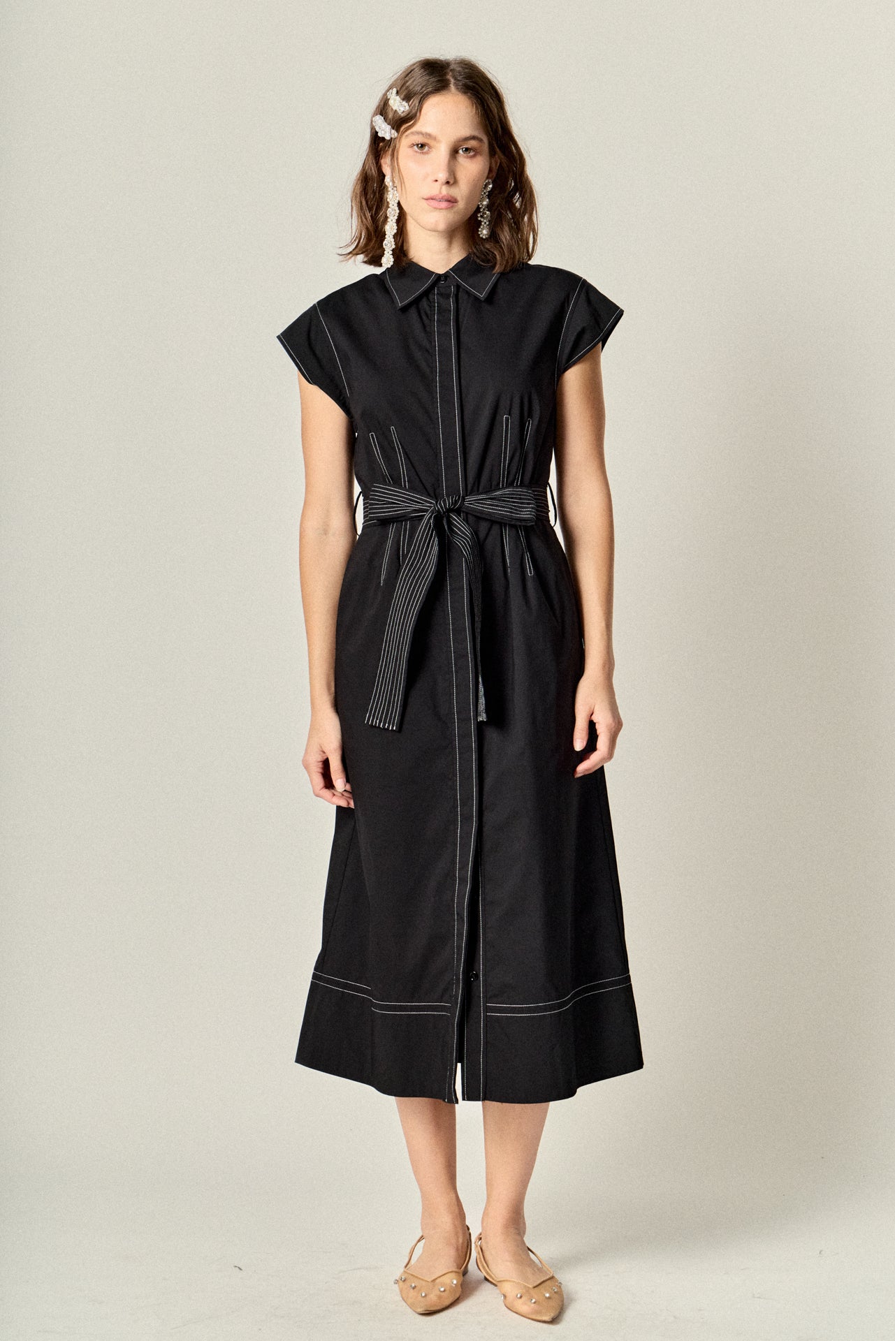 english factory shirt midi dress English Factory