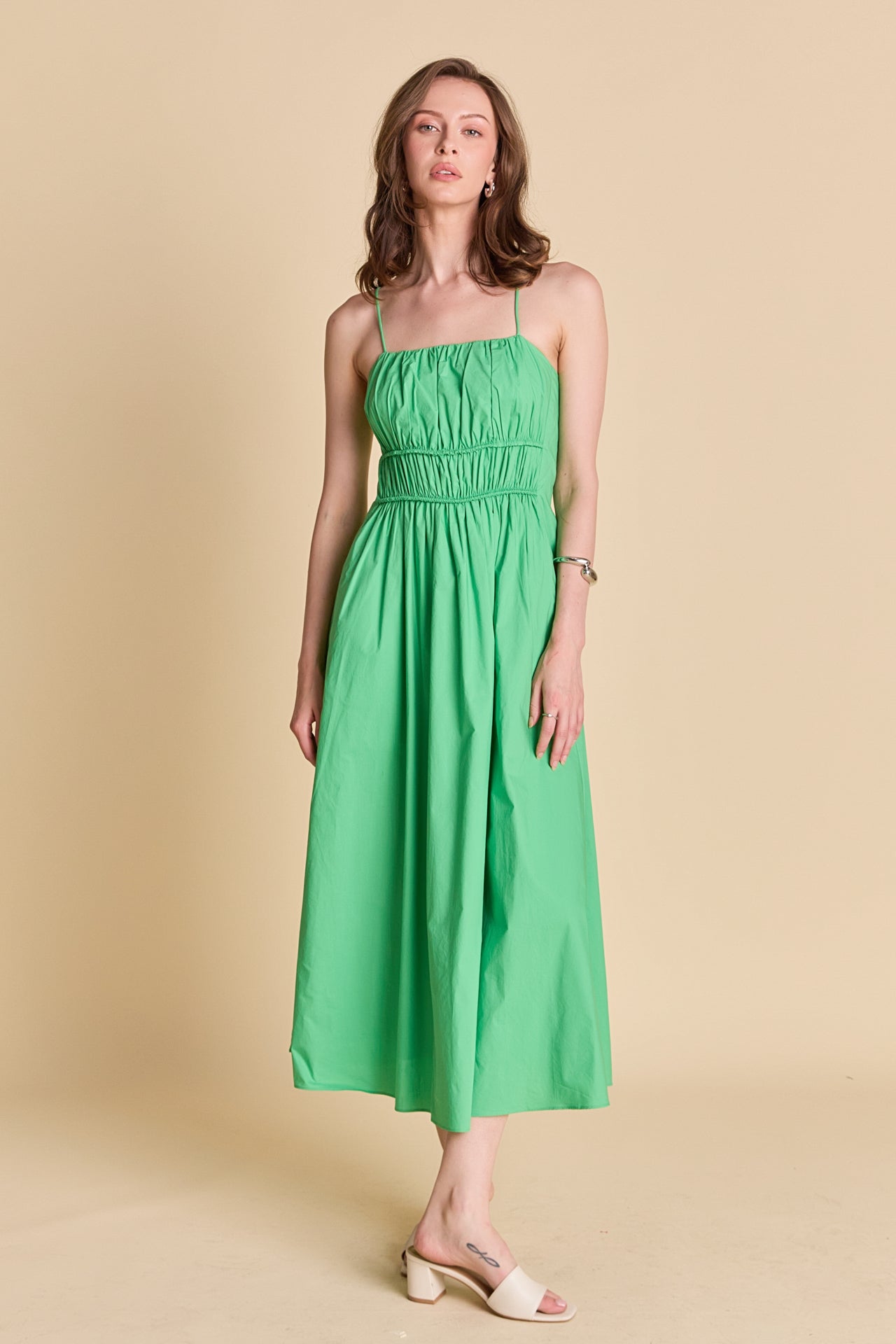 knee length dresses for ladies Textured Midi Dress – English Factory