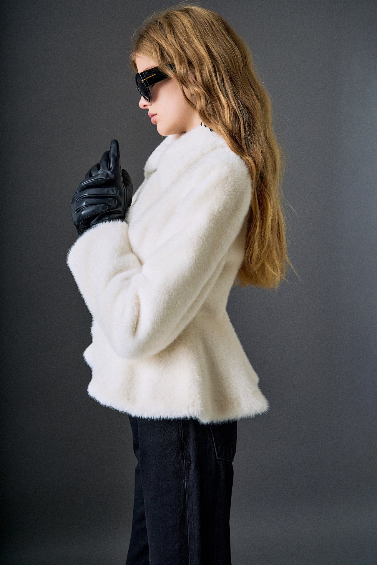 Peplum Faux Fur Coat – English Factory