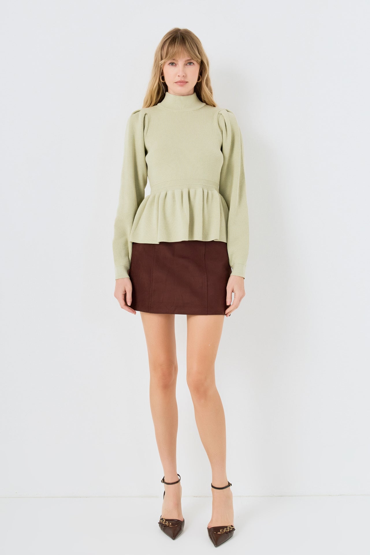 Peplum Waist Knit Top – English Factory
