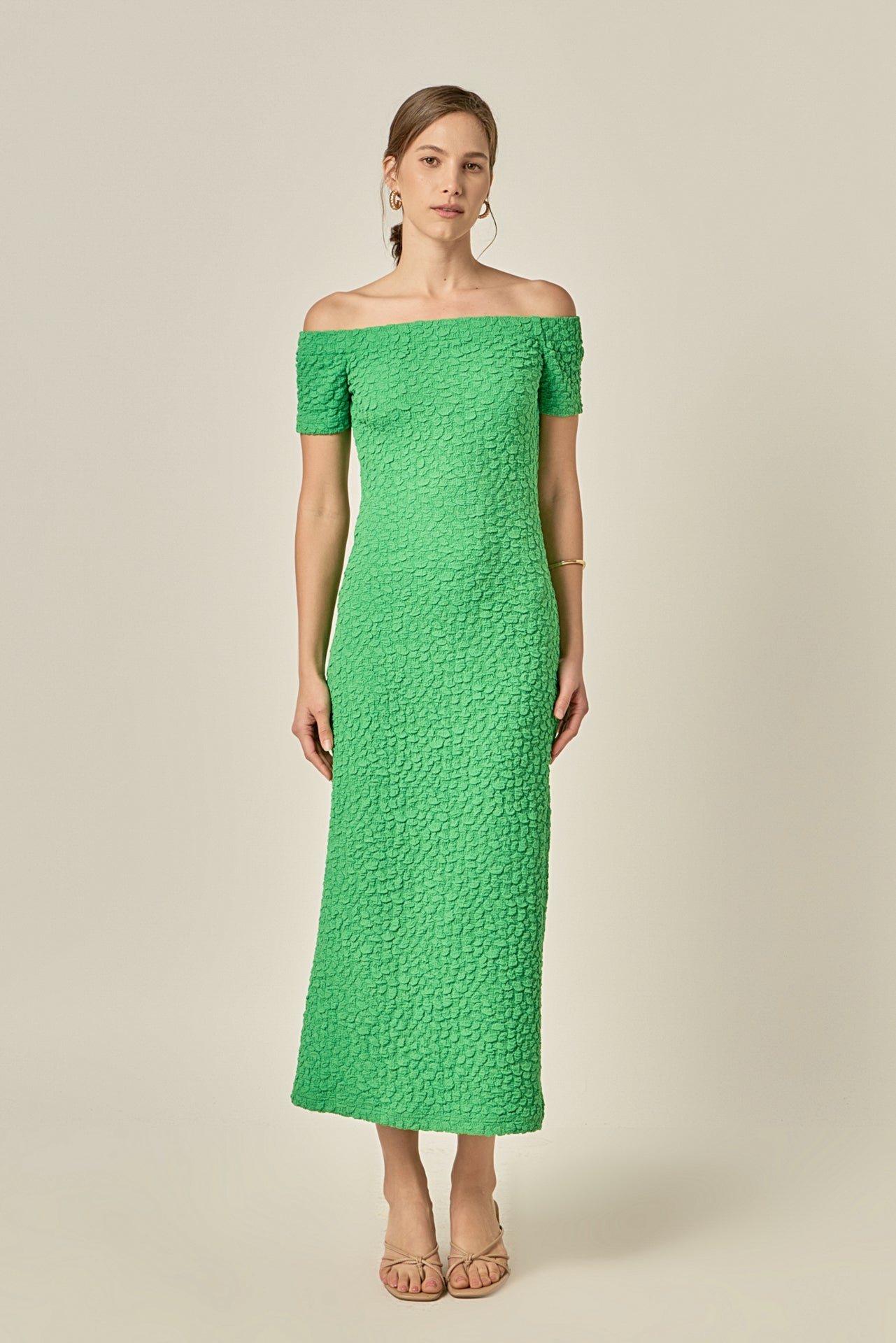 Textured Midi Dress – English Factory