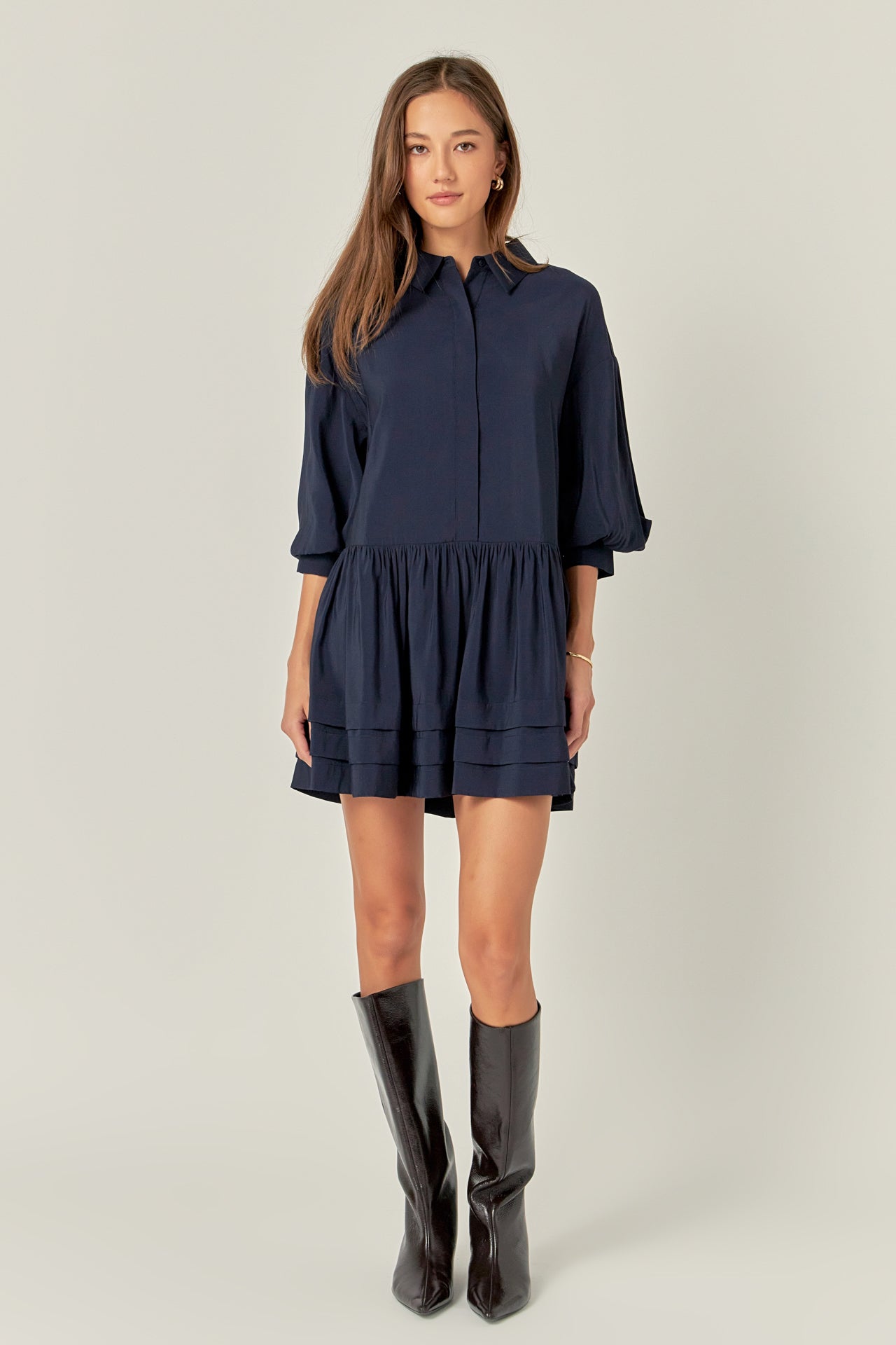 Collared Drop Waist Dress English Factory Collared Drop Waist Dress English Factory