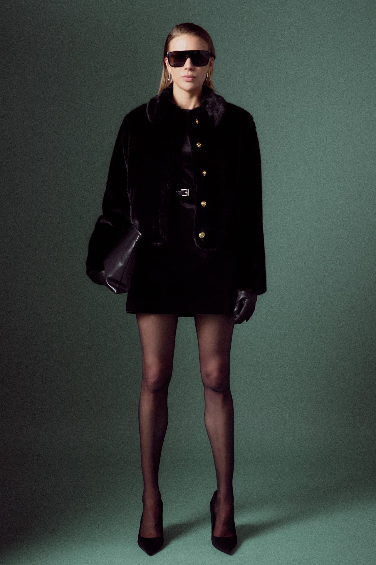 Faux Fur Collar Corduroy Jacket