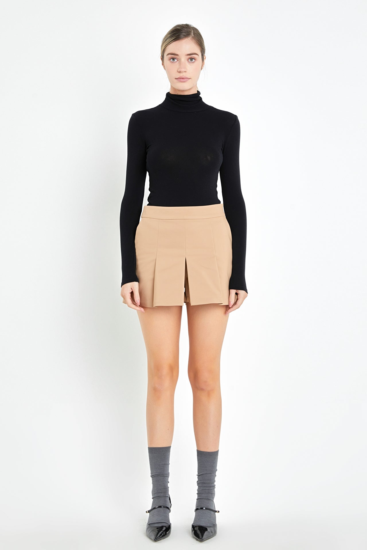 Mini Skort with Pleats - Black – Double Standard