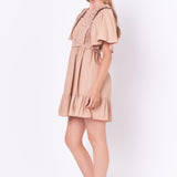 Mini Dress with Puff Sleeves