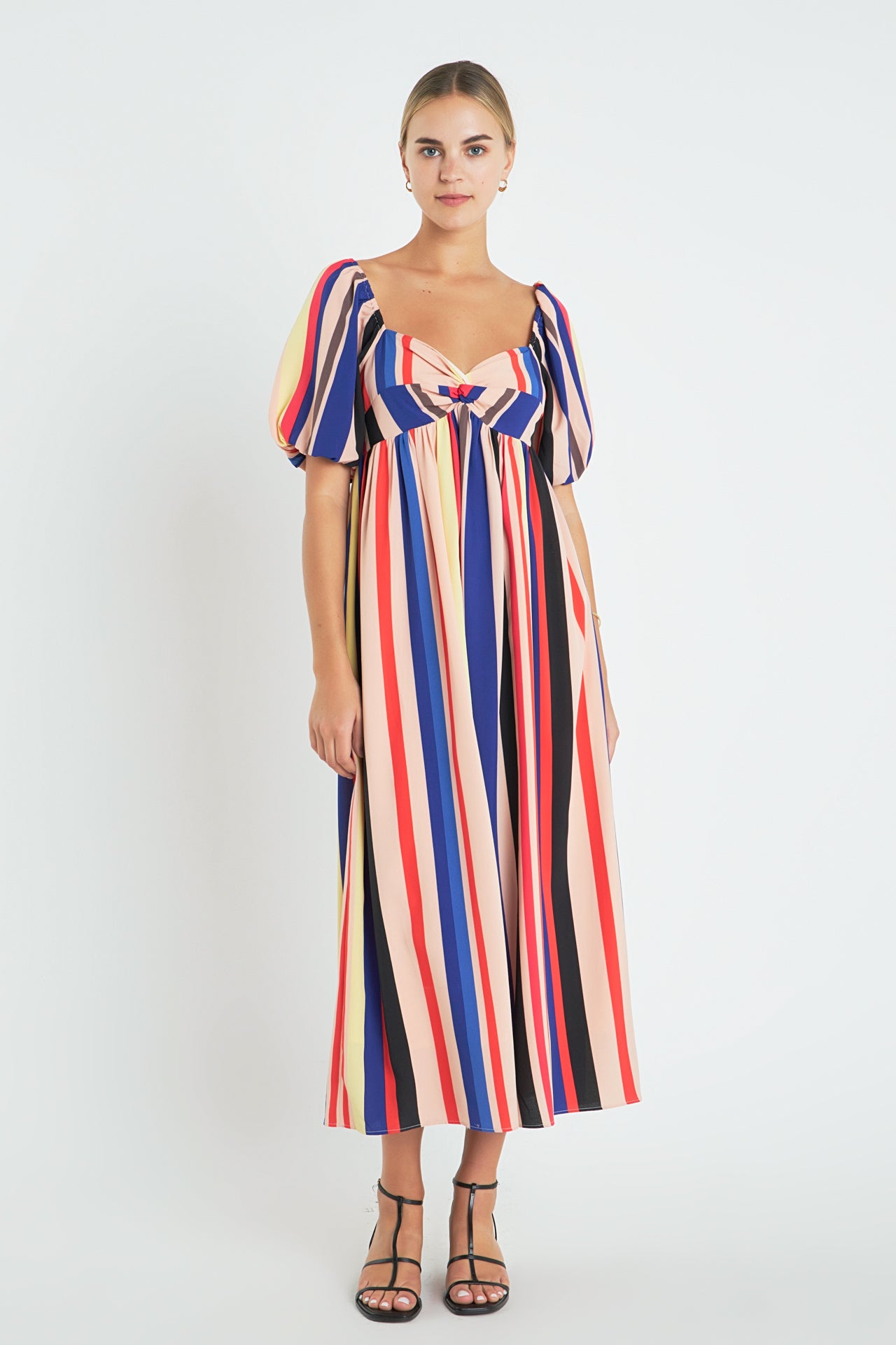 Multicolor striped maxi dress best sale