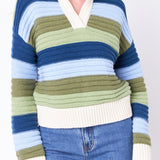 Rainbow Striped Knit Top