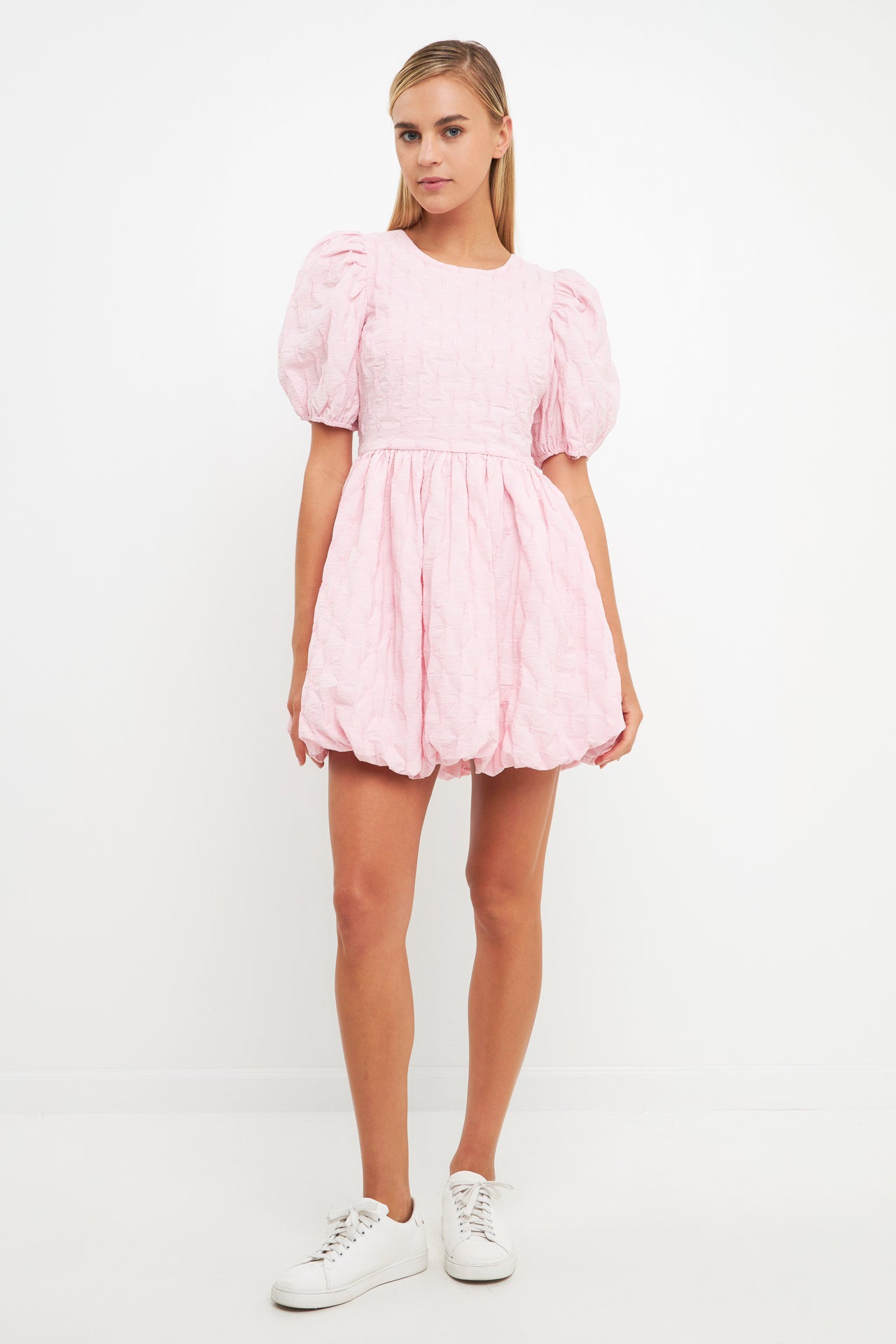 Textured Balloon Mini Dress – English Factory