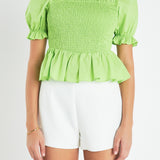 Puff Sleeve Top with Square Neckline