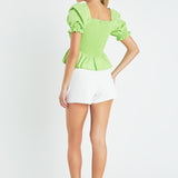 Puff Sleeve Top with Square Neckline