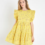 Floral Mini Dress with Smocking detail