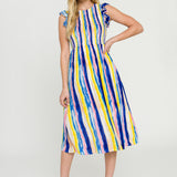 Multi Stripe Midi Dress