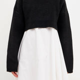 ENGLISH FACTORY-Sweater with Poplin Mini Dress-DRESSES available at Objectrare