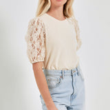 Floral Texture Sleeve Top