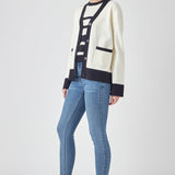 ENGLISH FACTORY-Contrast V-neck Cardigan-JACKETS available at Objectrare