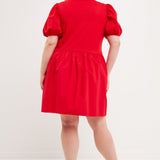 ENGLISH FACTORY - Knit Woven Mixed Dress Plus - DRESSES available at Objectrare