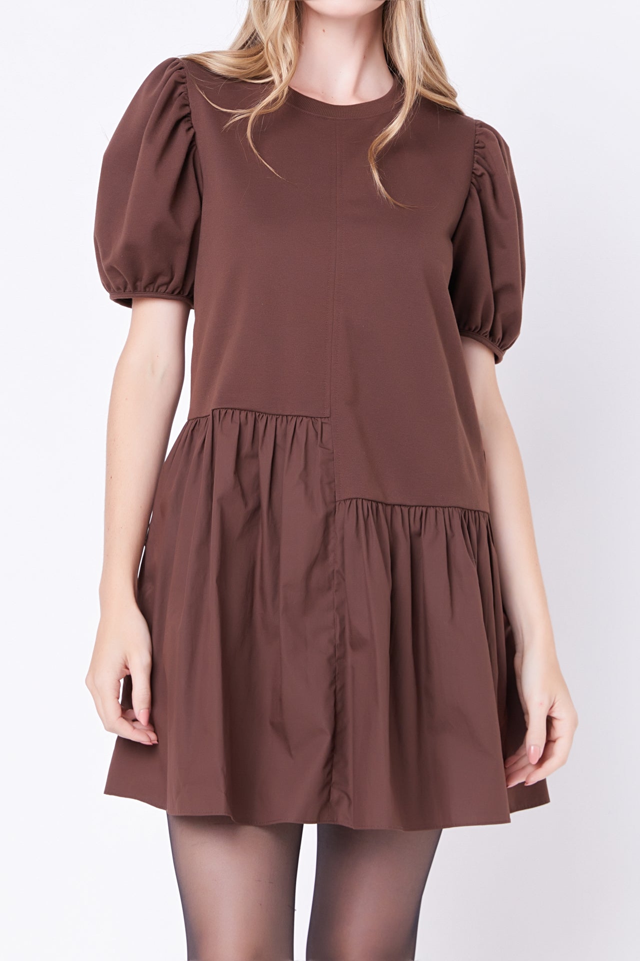 ENGLISH FACTORY - Knit Woven Mixed Dress - DRESSES available at Objectrare