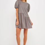 ENGLISH FACTORY - Knit Woven Mixed Dress - DRESSES available at Objectrare