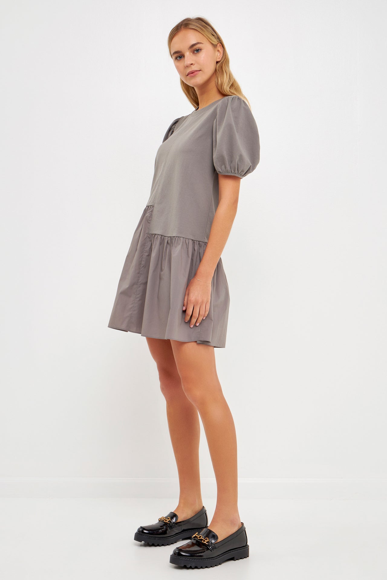 ENGLISH FACTORY - Knit Woven Mixed Dress - DRESSES available at Objectrare