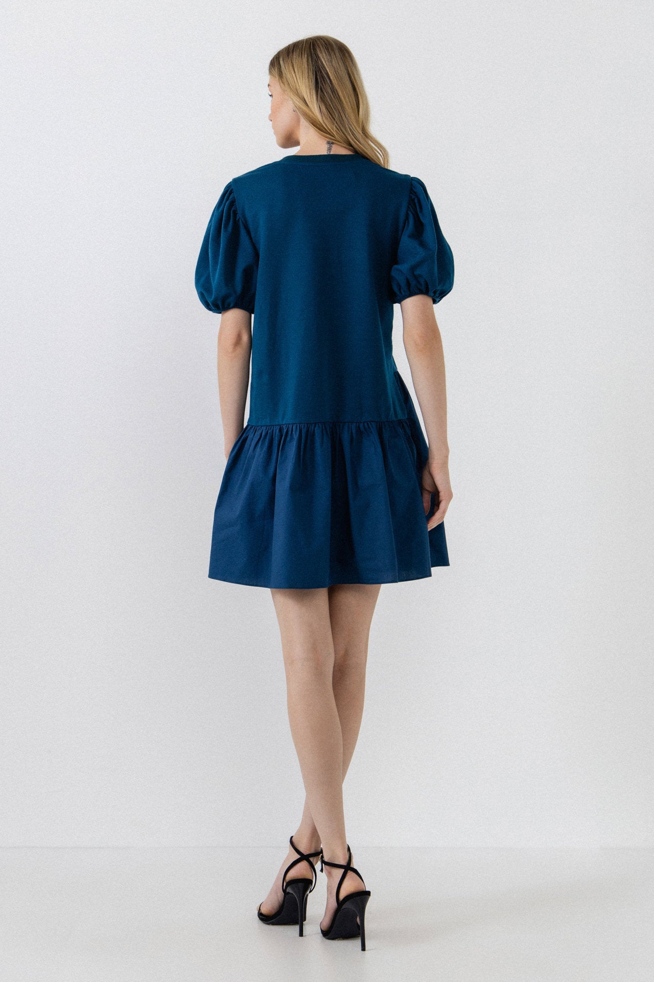 ENGLISH FACTORY - Knit Woven Mixed Dress - DRESSES available at Objectrare