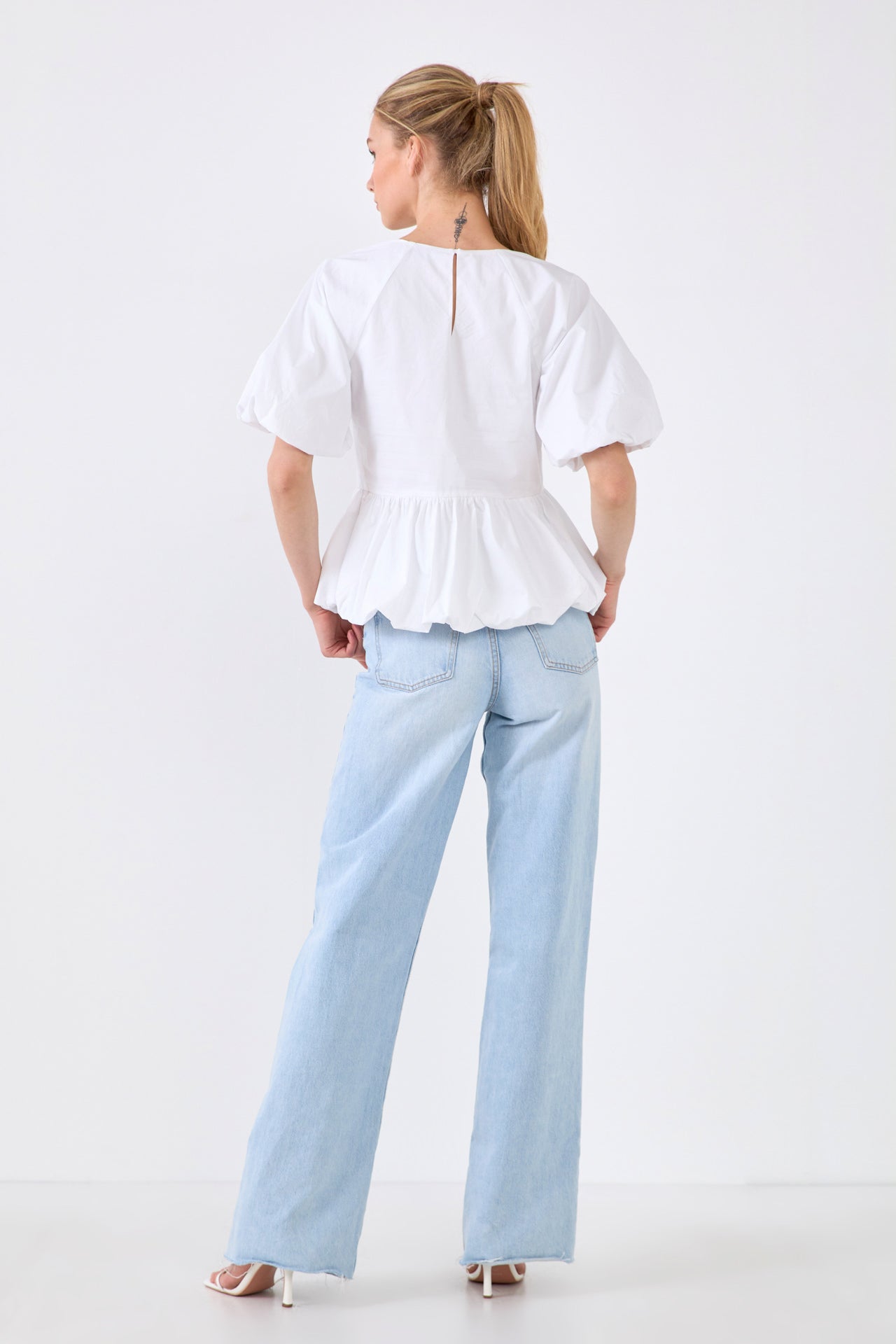 ENGLISH FACTORY - Balloon Poplin Top - TOPS available at Objectrare