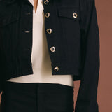 Heart Button Cropped Jacket