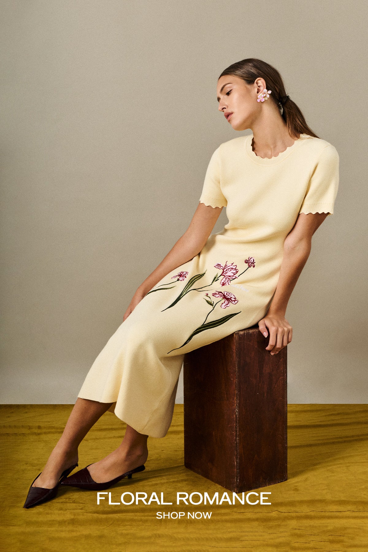 A collection of Floral Romance, highlighting English Factory's new arrivals and offer with discounts of up to 80% off.