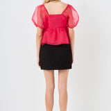 Sheer Organza Baby Doll Top