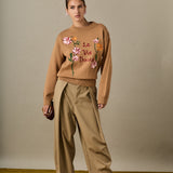 FLOWER EMBROIDERY SWEATER
