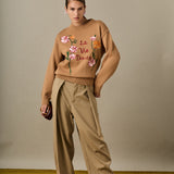 FLOWER EMBROIDERY SWEATER