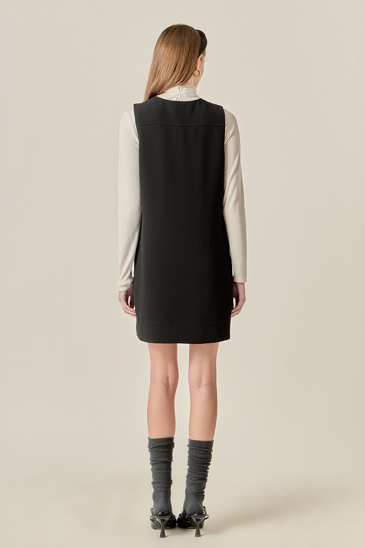 Lace-Up Detail Woven Mini Dress Lace-Up Detail Woven Mini Dress