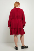 Load image into Gallery viewer, TASSEL TRIM DRESS WITH RUFFLE AT HEM
