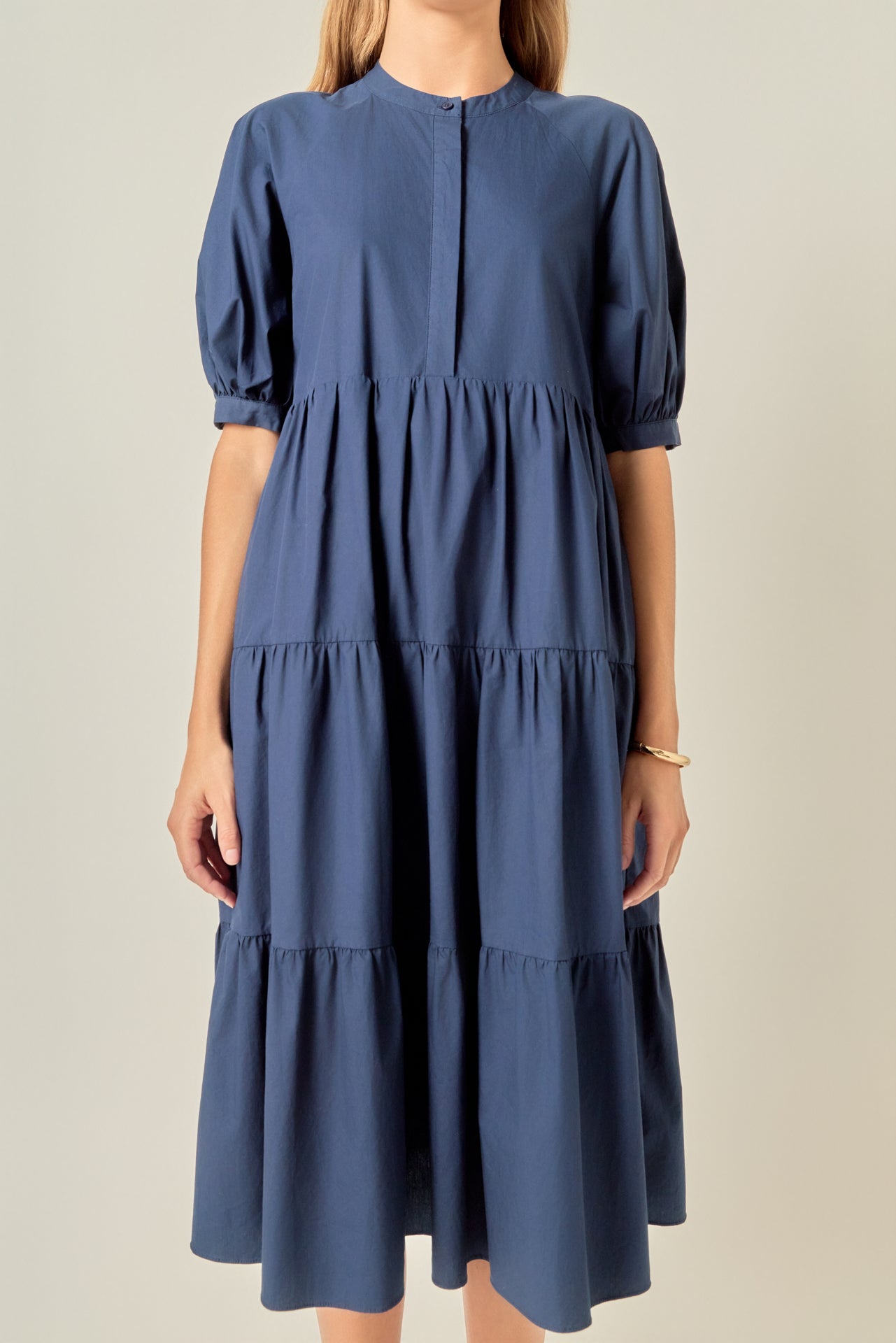 english factory short puff sleeve midi dress English Factory