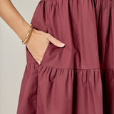 Short Puff Sleeve Midi Dress