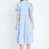 Short Puff Sleeve Midi Dress