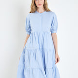 Short Puff Sleeve Midi Dress